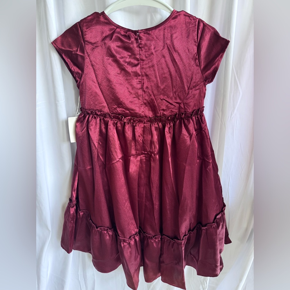 Joyfolie Lorelei Dress‎ Girls 12 Ruffle High Low Burgundy Wine Color NWT - Picture 5 of 5